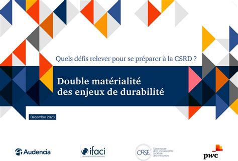 Double Mat Rialit Des Enjeux De Durabilit Quels D Fis Relever Pour