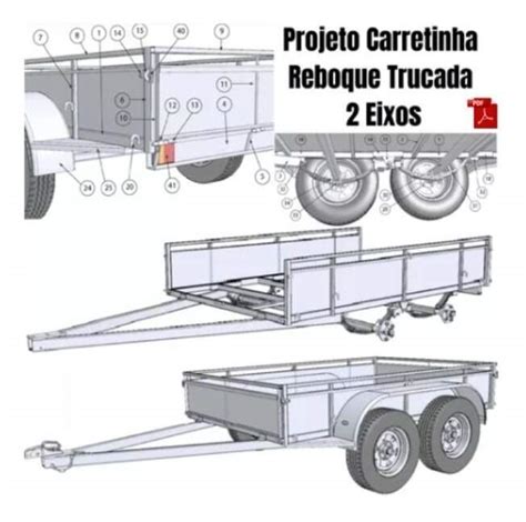 Projeto Carretinha Reboque Trucada Eixos Produto Digital