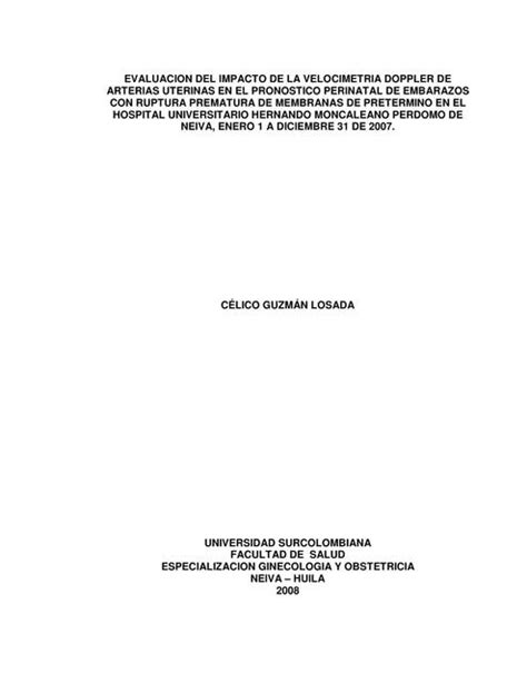 Evaluación del impacto de la velocimetria Doppler de arterias uterinas