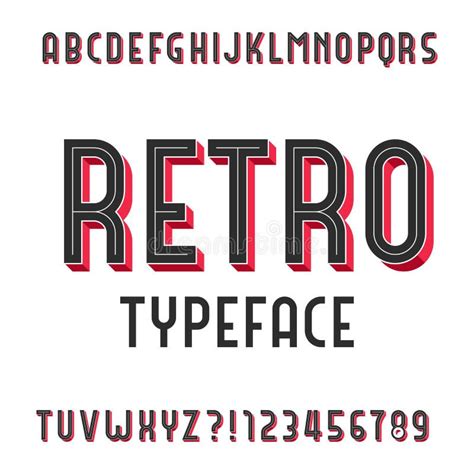 Fonte De Vetor Retro Do Alfabeto Tipo Expulso Letras E Números