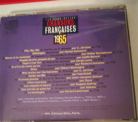 CD LES PLUS BELLES CHANSONS FRANÇAISES ANNÉES 1965 éditions Atlas eBay