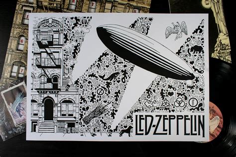 A Led Zeppelin drawing I recently finished:) : r/ledzeppelin