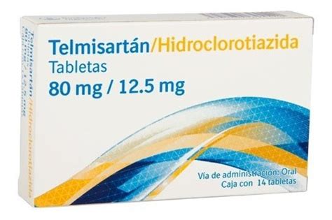 Telmisartán Hidroclorotiazida 14 Tabletas 80 12 5mg Envío gratis