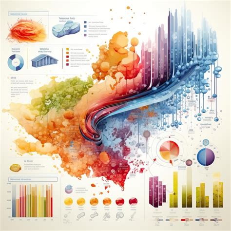 Elementos infográficos vectoriales de acuarela sobre un fondo blanco