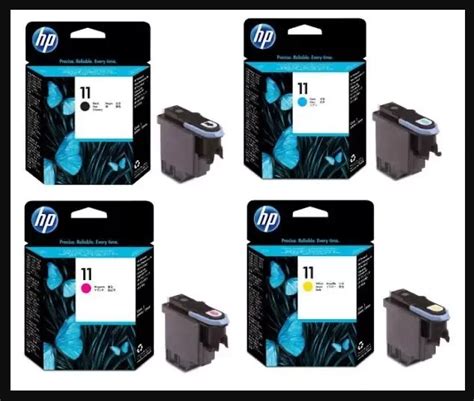 HP 11 Printhead Set Of 4 Colors Black Cyan Yellow Magenta Original Ink