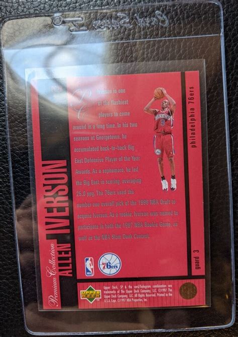 1996 SP HOLOVIEW PREMIUM COLLECTION 28 ALLEN IVERSON ROOKIE CARD RC