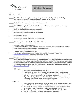 Fillable Online Graduate Check List Fax Email Print Pdffiller