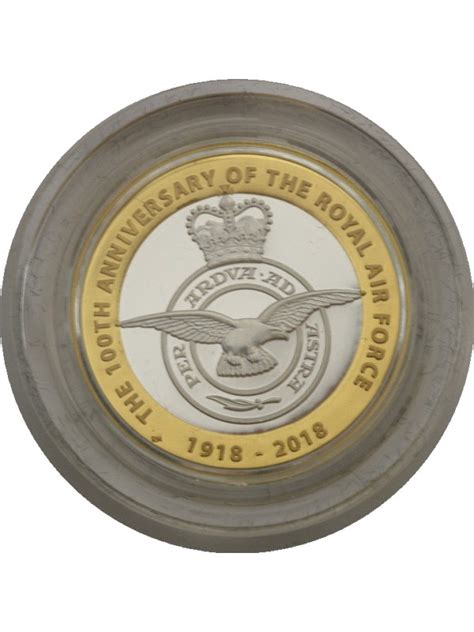 Uk Silver Proof Coin Raf Centenary Badge Piedfort Issued By The