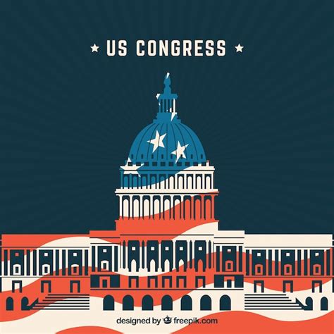 Free Vector | United states congress building in flat style