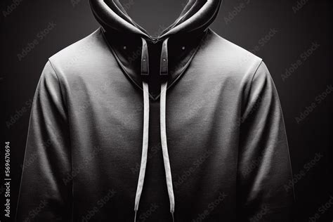 blank black hoodie mockup on dark gray background. Generative AI Stock ...