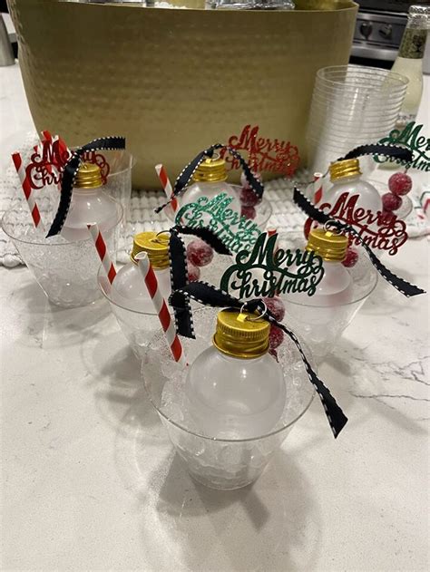 Festive Boozeballs 6pk Christmas Ornament Shot Glass Party