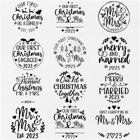 First Christmas 2023 Ornament SVG Bundle, Our First Christmas 2023 Svg Bundle, Christmas Wedding ...