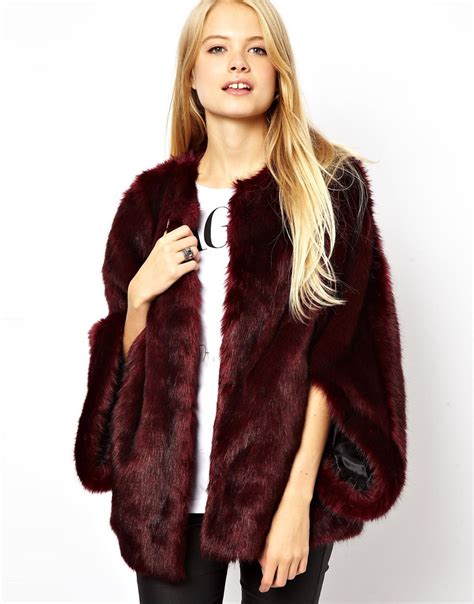 Asos Faux Fur Batwing Coat 67 Asos Lookastic