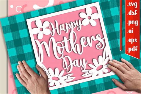 Mothers Day Card 5 Svg Dxf Eps Ai Png Graphic By Assalwaassalwa