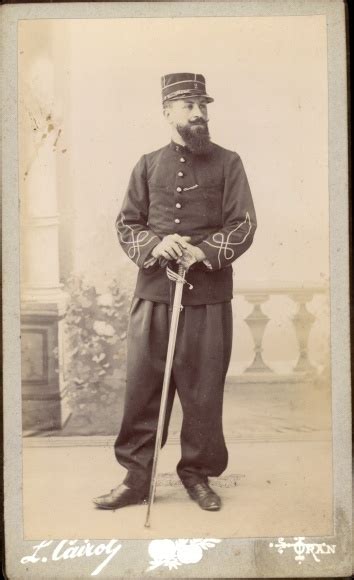 Cdv Standportrait Franz Sischer Soldat Dritte Republik Uniform