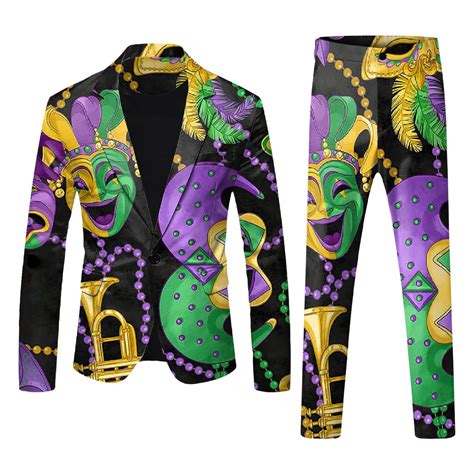 Ploknplq Mardi Gras Outfit Mardi Gras Blazer For Mens Carnivals Day