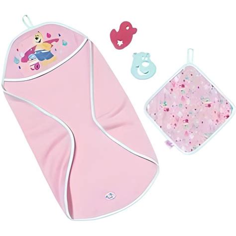 Coffret Sortie De Bain Rose Baby Born Pieces Accessoires Poupon