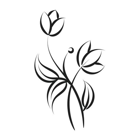 Minimal Flower Line Art Tattoo Design. 16776756 Vector Art at Vecteezy