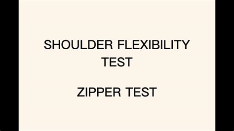 Activity 13 2 Shoulder Flexibility Test Zipper Test Youtube