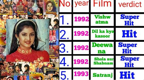 Divya Bharti All Movies List Verdict Hit Or Flop Movies Divya Bharti