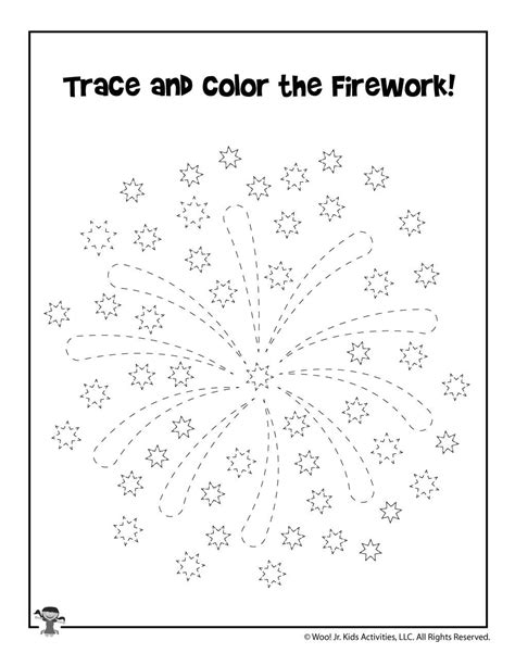 Fireworks July Th Tracing Worksheet Artofit