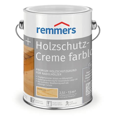 2 5 L Remmers Holzschutz Creme Farblos Profi Holzschutz Lasur