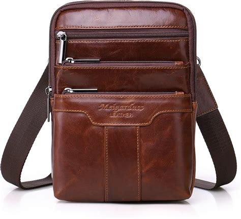 Meigardass Mens Genuine Leather Cowhide Vintage Messenger