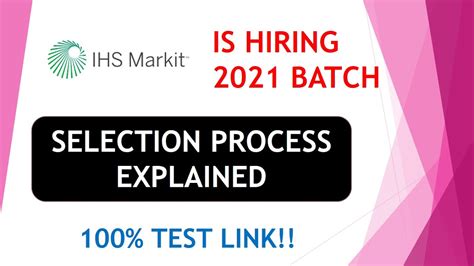 Ihs Markit 2021 Off Campus Drive Selection Process Company Review Youtube