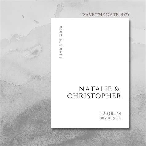 Minimalist Save The Date Template Modern Save The Date Etsy