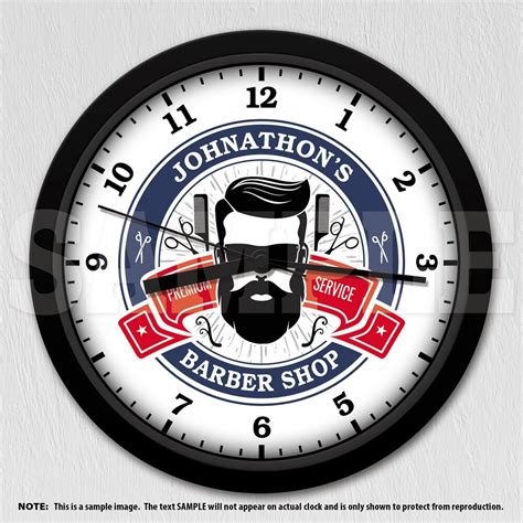 Barber Shop Personalized Wall Clock Item109 Etsy