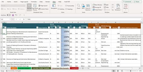 Bid And Tender Tracker Excel Template Efinancialmodels