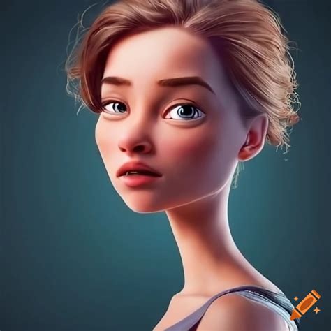 Pixar Like Portrait Of A Pretty Young Woman