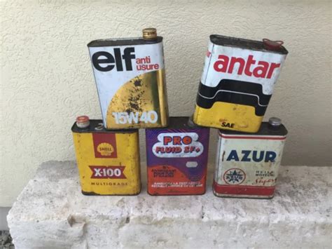 Lot De Ancien Bidons D Huile Garage Sortie De Grange Collection Eur