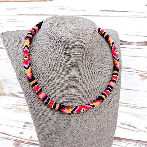 Black Seed Bead Choker Necklace Native American Inspired Etsy