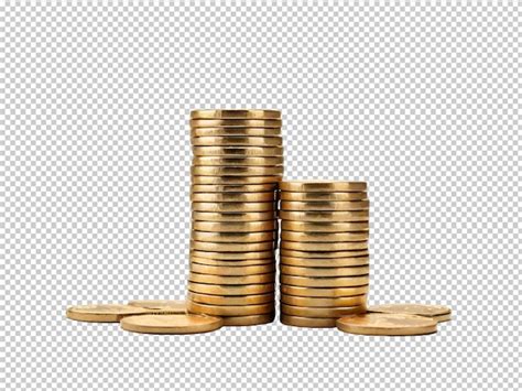 Premium PSD Stacks Of Gold Coin On Transparent Background