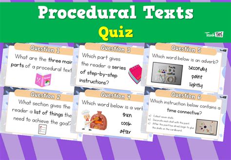 Procedural Texts Quiz Teacher Resources And Classroom Games Teach This