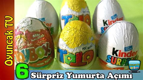 6 Sürpriz Yumurta Açımı Kinder Surprise Toto ve Toybox Sürpriz