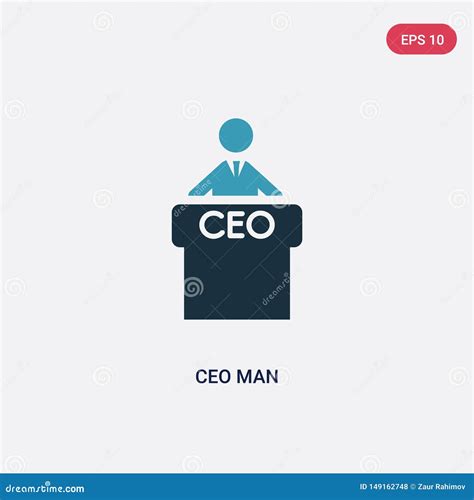 Two Color Ceo Man Vector Icon From People Concept Isolated Blue Ceo