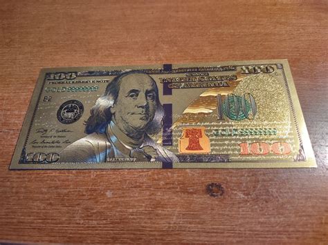 Gold Foil 100 Dollar Novelty Bill. Not Real. Sleeved. FREE Shipping. - Etsy