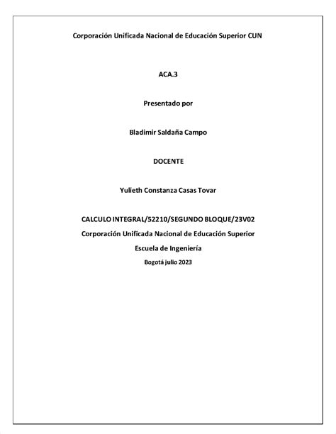 Pdf aca 3 calculo Corporación Unificada Nacional de Educación