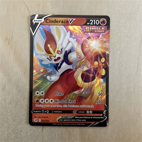 Pok Mon Tcg Cinderace V Fusion Strike Holo Ultra Rare Mint Ebay