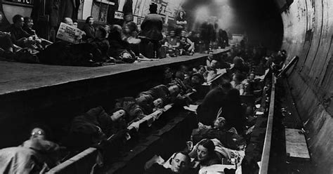 Residents Of London Sleep On The Platform And Tracks Of The London Underground In December 1940