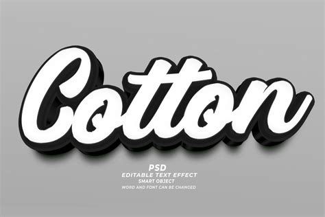 Psd 3d Cotton Editable Text Effect Graphic By Truevector · Creative Fabrica