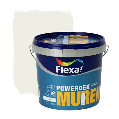 Flexa Powerdek Latex Ral Gebroken Wit Mat Liter Muurverf Wit