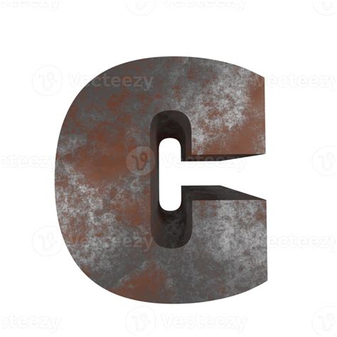 Iron Rusty Text Effect Letter C 3d Render 16316936 Png