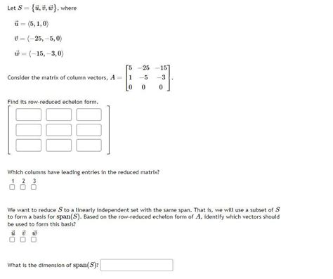 Solved Let S={u,v,w}, where | Chegg.com