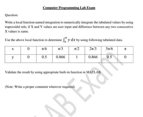 Solved Question Write A Local Function Named Integr