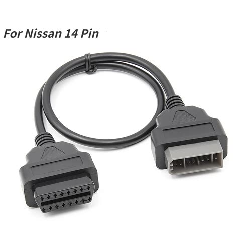 Obd2 Car Diagnostic Auto Tool Obd2 Extension Cable For Nissan 14 Pin To