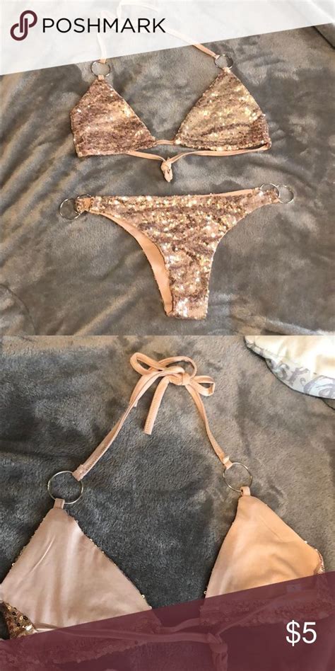 Gold Sequin Bikini Bikinis Sequin Bikini Gold Sequin