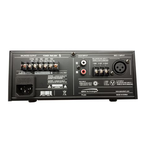 Pa Amplifier 30watts 70v 2 Mic Inputs 1 Aux Input